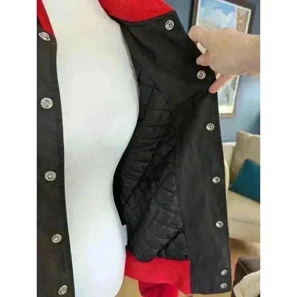 Black And Red Varsity Jacket Size Large ReForm - Picture 3 of 7